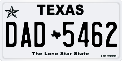 TX license plate DAD5462