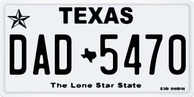 TX license plate DAD5470