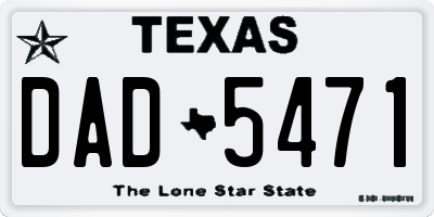 TX license plate DAD5471