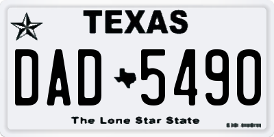 TX license plate DAD5490