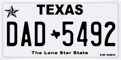 TX license plate DAD5492