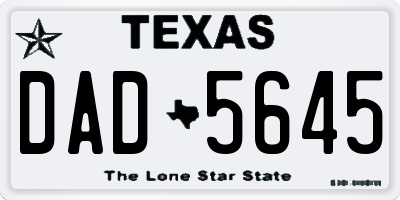 TX license plate DAD5645