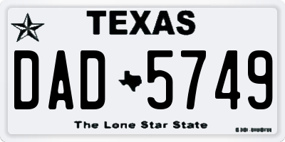 TX license plate DAD5749