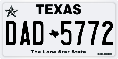 TX license plate DAD5772