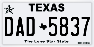 TX license plate DAD5837