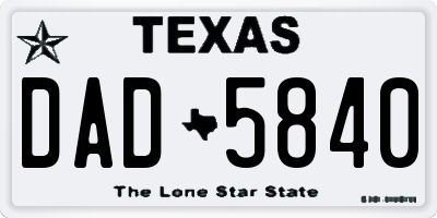 TX license plate DAD5840