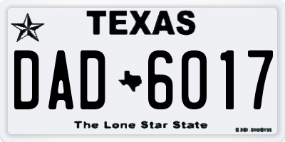 TX license plate DAD6017