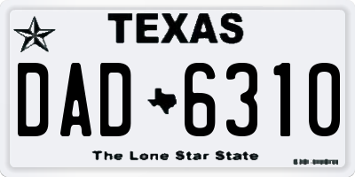 TX license plate DAD6310
