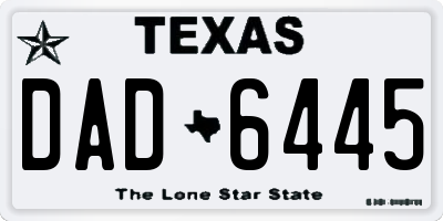 TX license plate DAD6445
