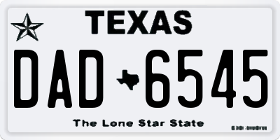 TX license plate DAD6545