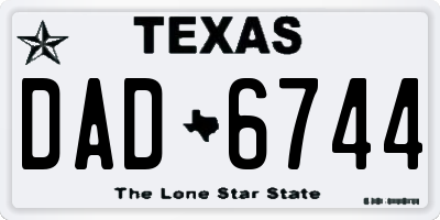 TX license plate DAD6744