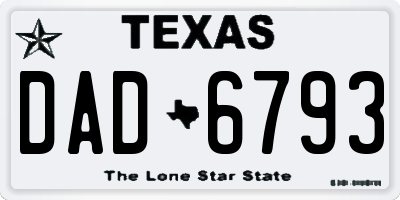 TX license plate DAD6793