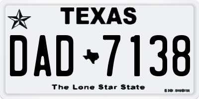 TX license plate DAD7138