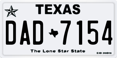 TX license plate DAD7154