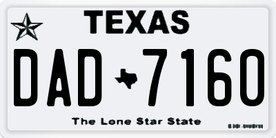 TX license plate DAD7160