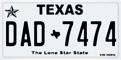 TX license plate DAD7474