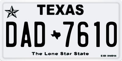 TX license plate DAD7610