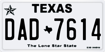 TX license plate DAD7614