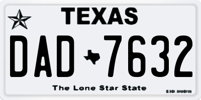 TX license plate DAD7632