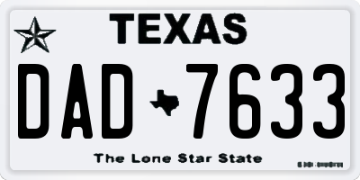 TX license plate DAD7633