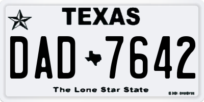 TX license plate DAD7642