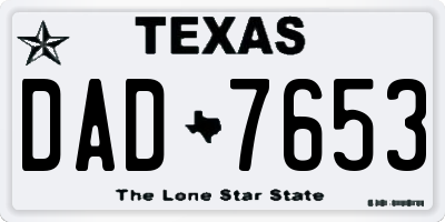 TX license plate DAD7653