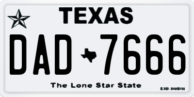 TX license plate DAD7666