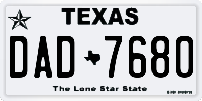 TX license plate DAD7680