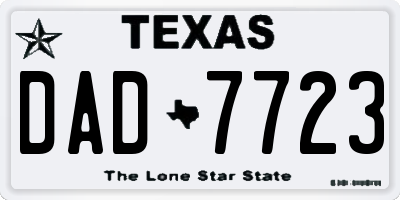 TX license plate DAD7723