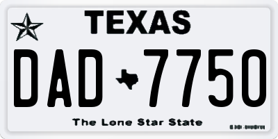 TX license plate DAD7750