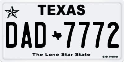 TX license plate DAD7772