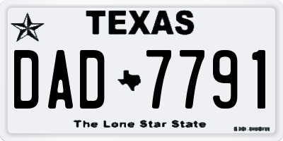 TX license plate DAD7791