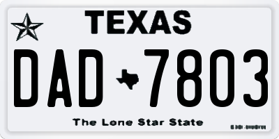 TX license plate DAD7803