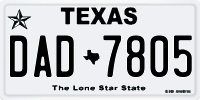TX license plate DAD7805