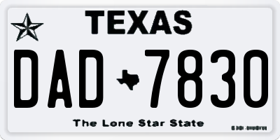 TX license plate DAD7830