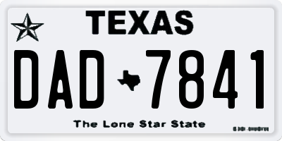 TX license plate DAD7841