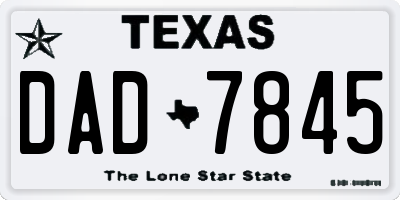 TX license plate DAD7845