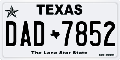 TX license plate DAD7852