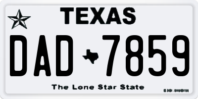 TX license plate DAD7859