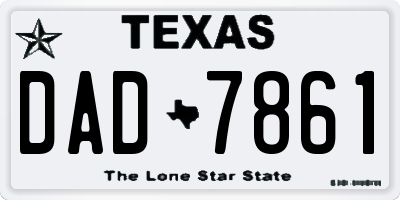 TX license plate DAD7861