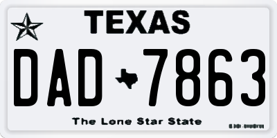 TX license plate DAD7863