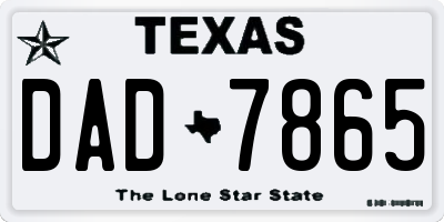 TX license plate DAD7865