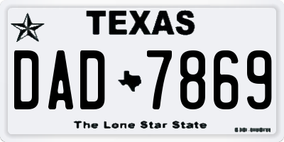 TX license plate DAD7869