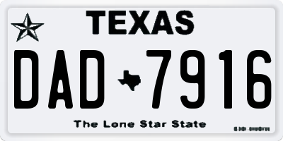 TX license plate DAD7916