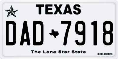 TX license plate DAD7918