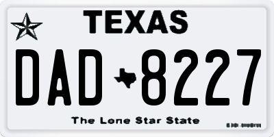 TX license plate DAD8227