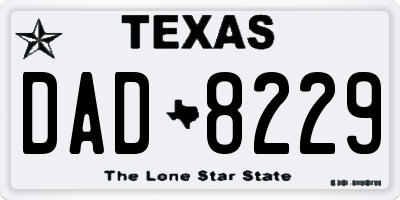 TX license plate DAD8229