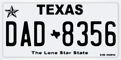 TX license plate DAD8356