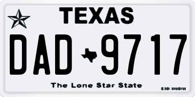 TX license plate DAD9717