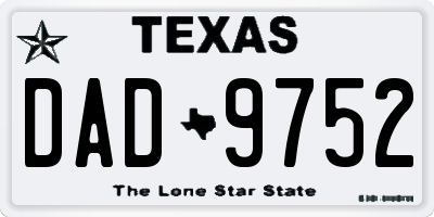 TX license plate DAD9752